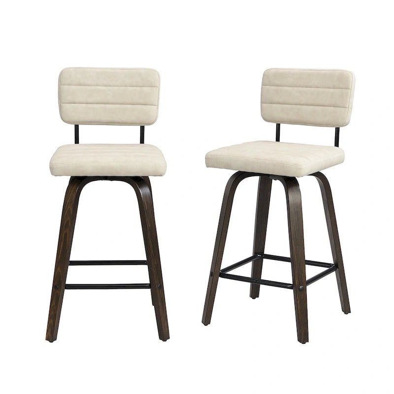 Sgabello da bar girevole ad altezza bancone con sedile in pelle PU