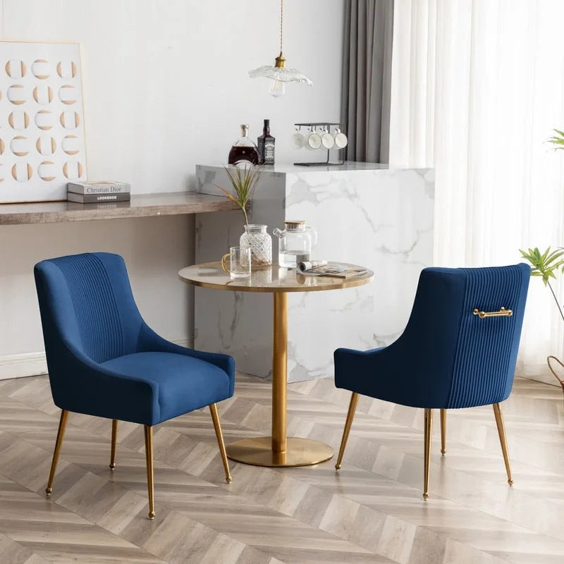 Set di 2 Poltrone Accent Imbottite con Maniglia Posteriore
