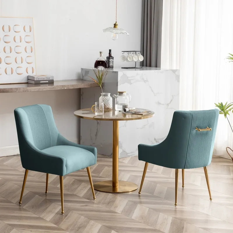 Set di 2 Poltrone Accent Imbottite con Maniglia Posteriore