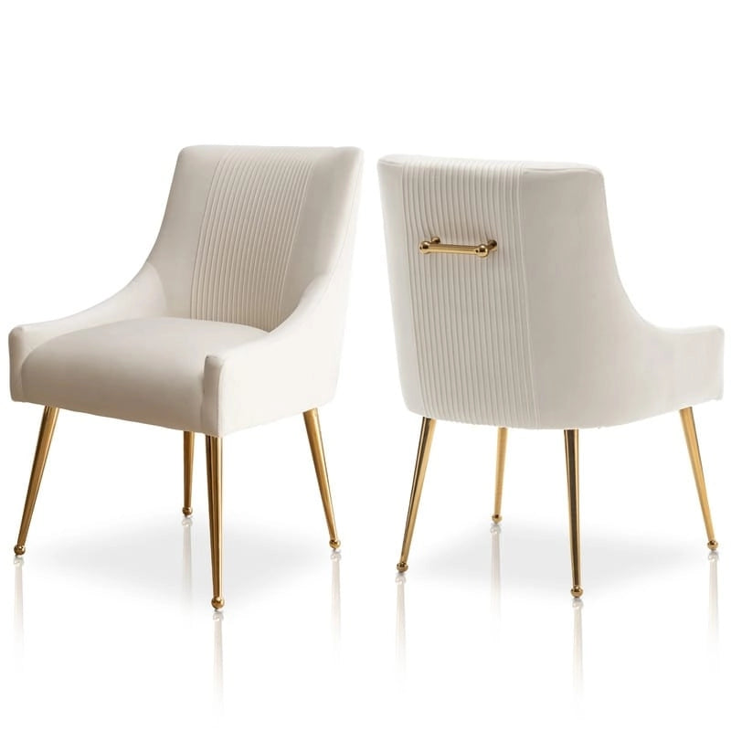 Set di 2 Poltrone Accent Imbottite con Maniglia Posteriore