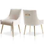 Set di 2 Poltrone Accent Imbottite con Maniglia Posteriore