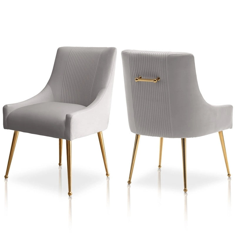 Set di 2 Poltrone Accent Imbottite con Maniglia Posteriore