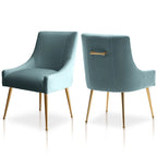 Set di 2 Poltrone Accent Imbottite con Maniglia Posteriore