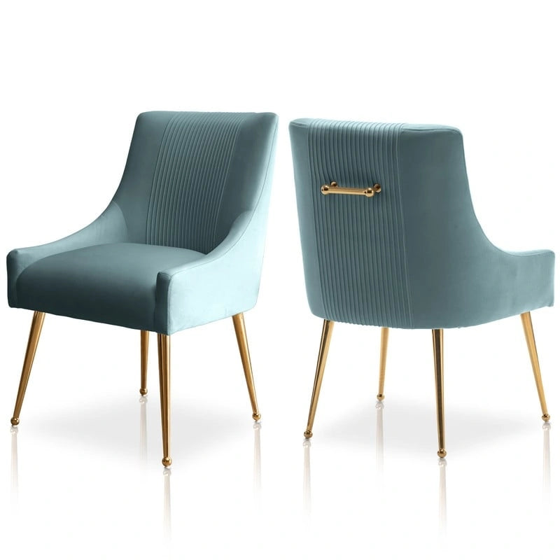 Set di 2 Poltrone Accent Imbottite con Maniglia Posteriore