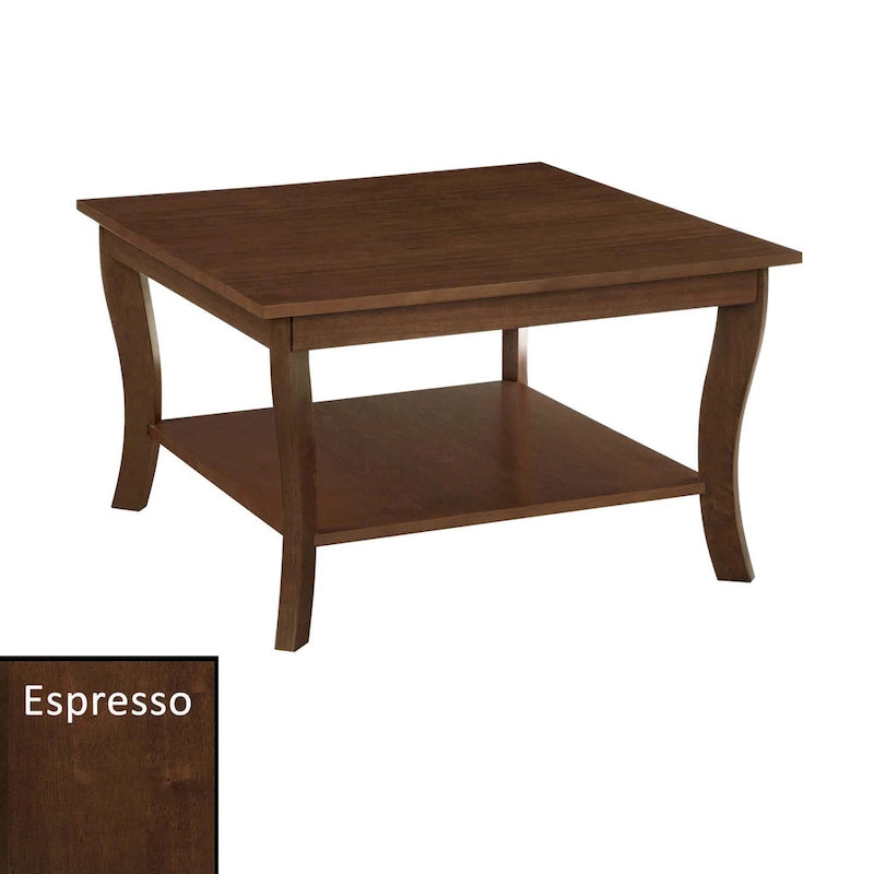 Tavolino quadrato da caffè con ripiano inferiore
