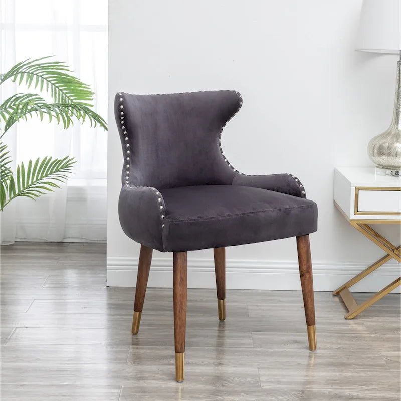 Poltrona accent in velluto Mid-Century Modern