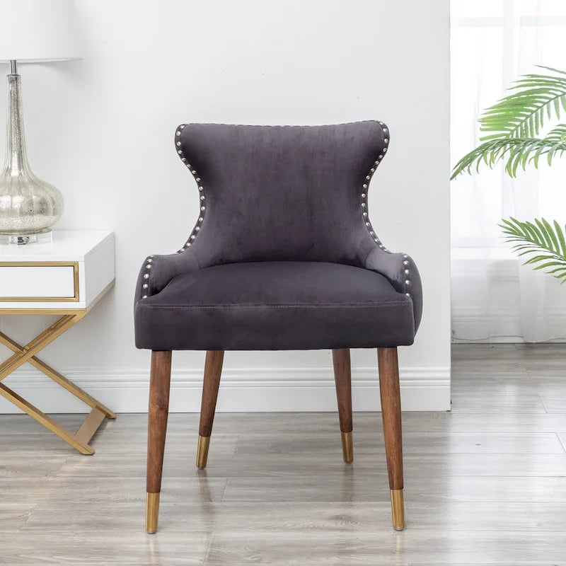 Poltrona accent in velluto Mid-Century Modern