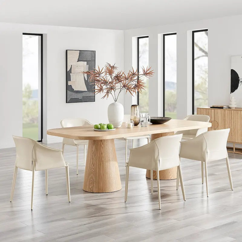 Sedia da pranzo in pelle sintetica riciclata