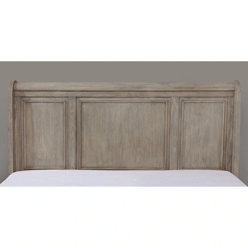 Letto a slitta in legno grigio con 2 cassetti