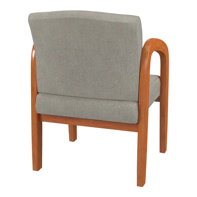 Sedia visitatore imbottita con finitura rovere medio