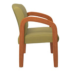 Sedia visitatore imbottita con finitura rovere medio