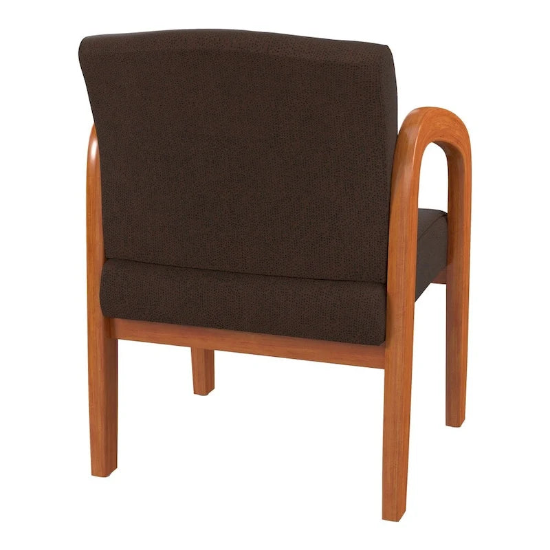 Sedia visitatore imbottita con finitura rovere medio