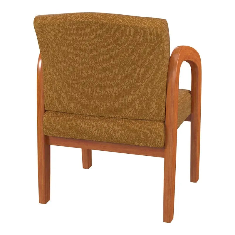 Sedia visitatore imbottita con finitura rovere medio