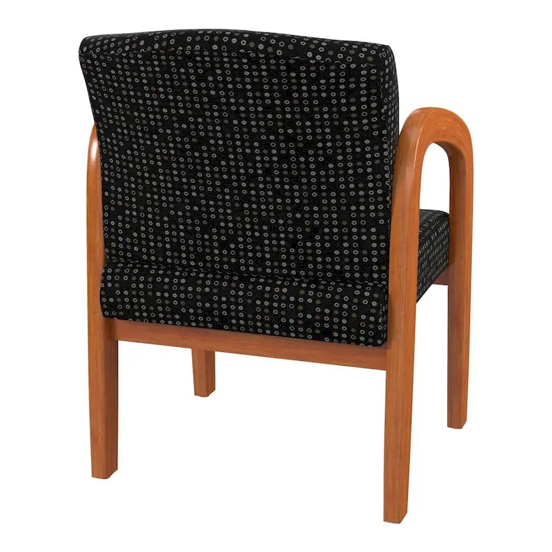 Sedia visitatore imbottita con finitura rovere medio