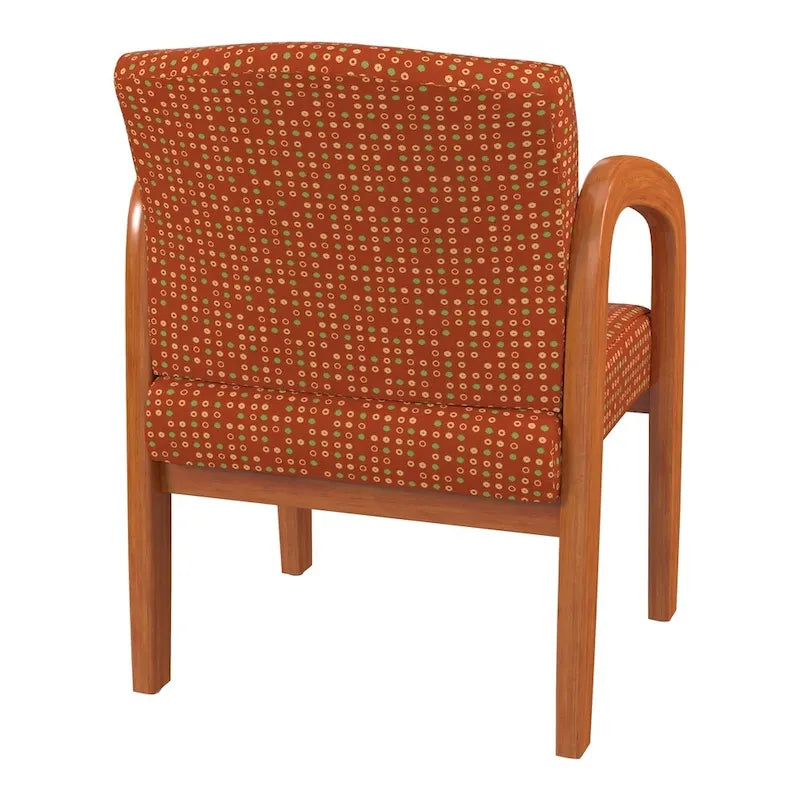 Sedia visitatore imbottita con finitura rovere medio