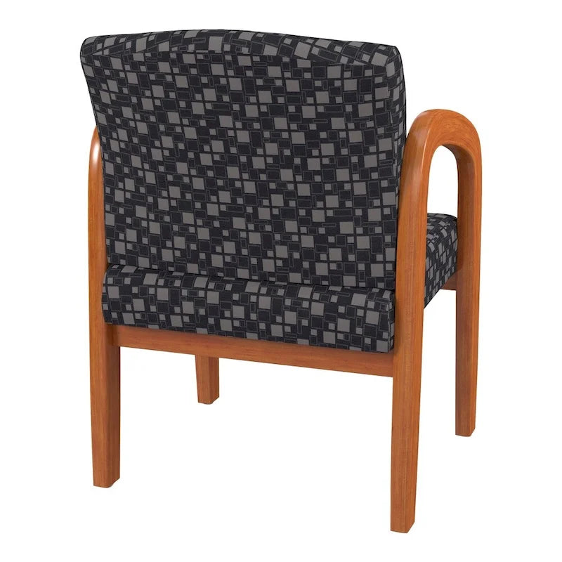 Sedia visitatore imbottita con finitura rovere medio