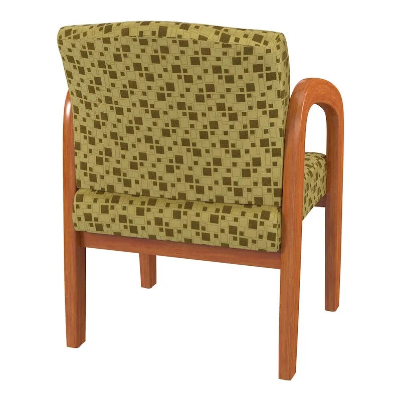 Sedia visitatore imbottita con finitura rovere medio