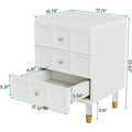 Nightstand Bedside Table with 3 Drawers, Bedroom Tall Night Stands Sofa End Table with Storage for Bedroom, Living Room
