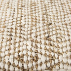 Pouf quadrato da 40 cm – Canapa e cotone, a righe crema e beige