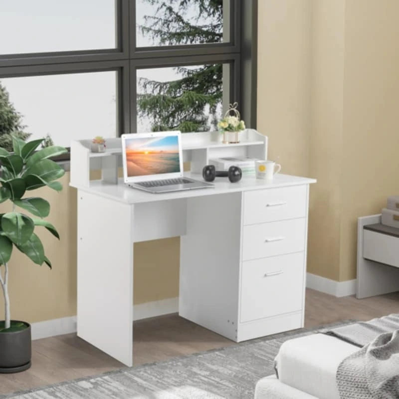 Scrivania per Computer con Cassetto e Ripiano Aperto