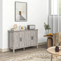 Credenza da masseria/buffet, 120 cm con 4 ante scorrevoli e 2 ripiani regolabili, grigia