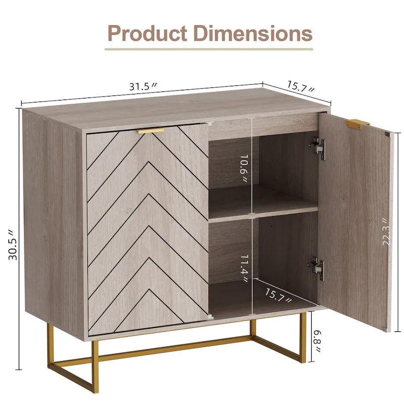 Madia Credenza con Ripiano Regolabile