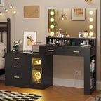 Toeletta da trucco con specchio, luci e contenitore