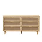 Cassettiera a 6 cassetti in rattan