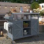 Tavolo da Preparazione per Barbecue da Esterno con Armadietto e Piano in Acciaio Inox