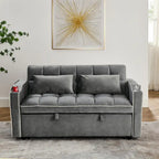 Divano Letto Futon Pieghevole con Porta di Ricarica USB, 141 cm, Velluto