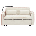 Divano Letto Futon Pieghevole con Porta di Ricarica USB, 141 cm, Velluto