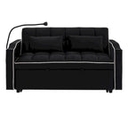 Divano Letto Futon Pieghevole con Porta di Ricarica USB, 141 cm, Velluto