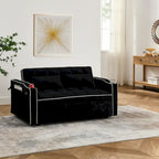 Divano Letto Futon Pieghevole con Porta di Ricarica USB, 141 cm, Velluto
