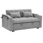 Divano Letto Futon Pieghevole con Porta di Ricarica USB, 141 cm, Velluto