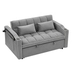 Divano Letto Futon Pieghevole con Porta di Ricarica USB, 141 cm, Velluto
