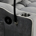 Divano Letto Futon Pieghevole con Porta di Ricarica USB, 141 cm, Velluto