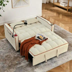 Divano Letto Futon Pieghevole con Porta di Ricarica USB, 141 cm, Velluto