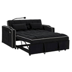 Divano Letto Futon Pieghevole con Porta di Ricarica USB, 141 cm, Velluto