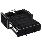 Divano Letto Futon Pieghevole con Porta di Ricarica USB, 141 cm, Velluto