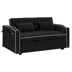 Divano Letto Futon Pieghevole con Porta di Ricarica USB, 141 cm, Velluto