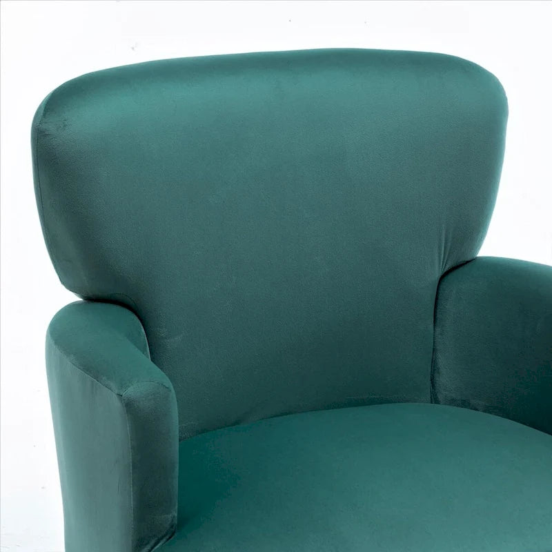 Poltrona d'accento in velluto con gambe in metallo dorato