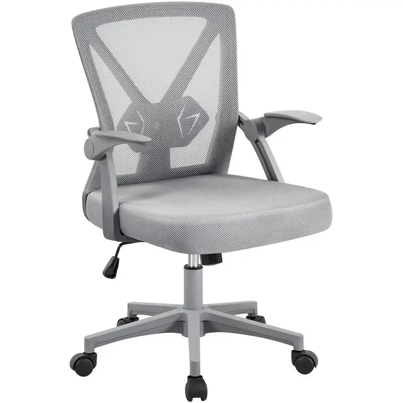 Sedia da ufficio ergonomica in rete con braccioli ribaltabili
