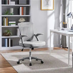 Sedia da ufficio ergonomica in rete con braccioli ribaltabili