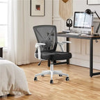 Sedia da ufficio ergonomica in rete con braccioli ribaltabili
