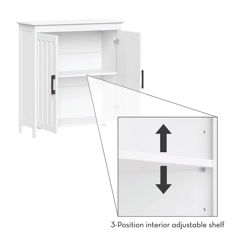 Armadietto da terra a due ante con cassetti – Finitura verniciata bianca
