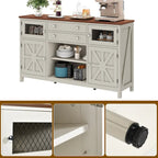 Credenza da cucina a buffet da 150 cm con ante scorrevoli e cassetti contenitore