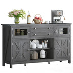 Credenza da cucina a buffet da 150 cm con ante scorrevoli e cassetti contenitore